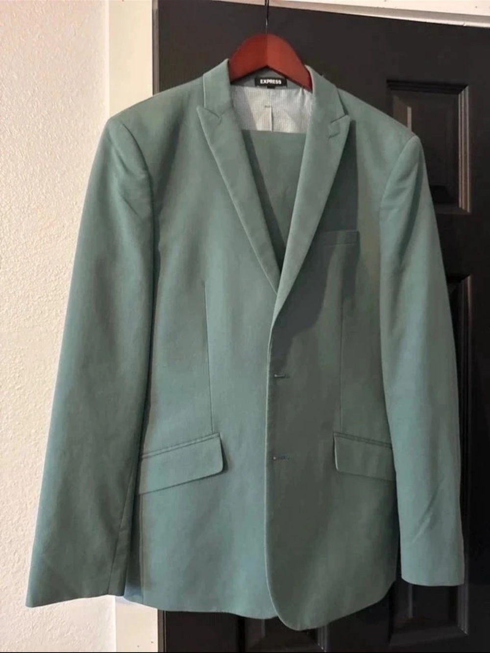Express Men's Sage Green Single-Breasted Blazer